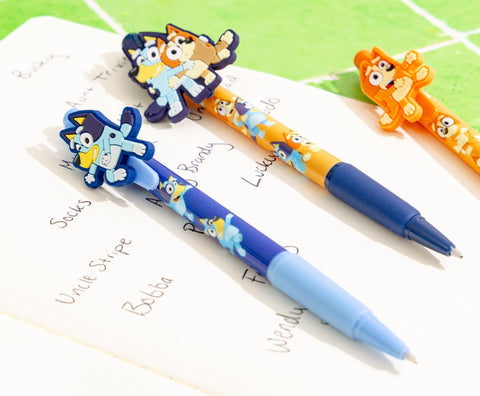 Innovative Designs Bluey and Bingo 3pk Character Pens with Rubber Clips