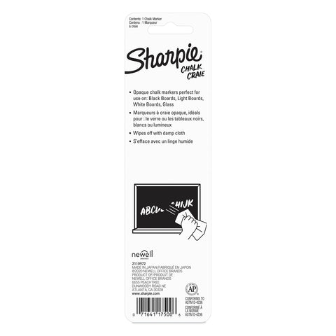 Sharpie Chalk Marker, Wet Erase Markers, White, 1 Count