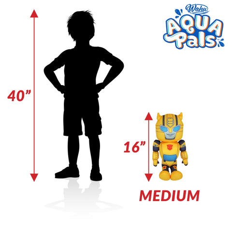 WAHU Aqua Pals Transformers Bumblebee Plush Water Toy for Kids Ages 2+, Fast-Drying Waterproof Plush Doll Toy for Pool and Bathtub, Yellow, 16"