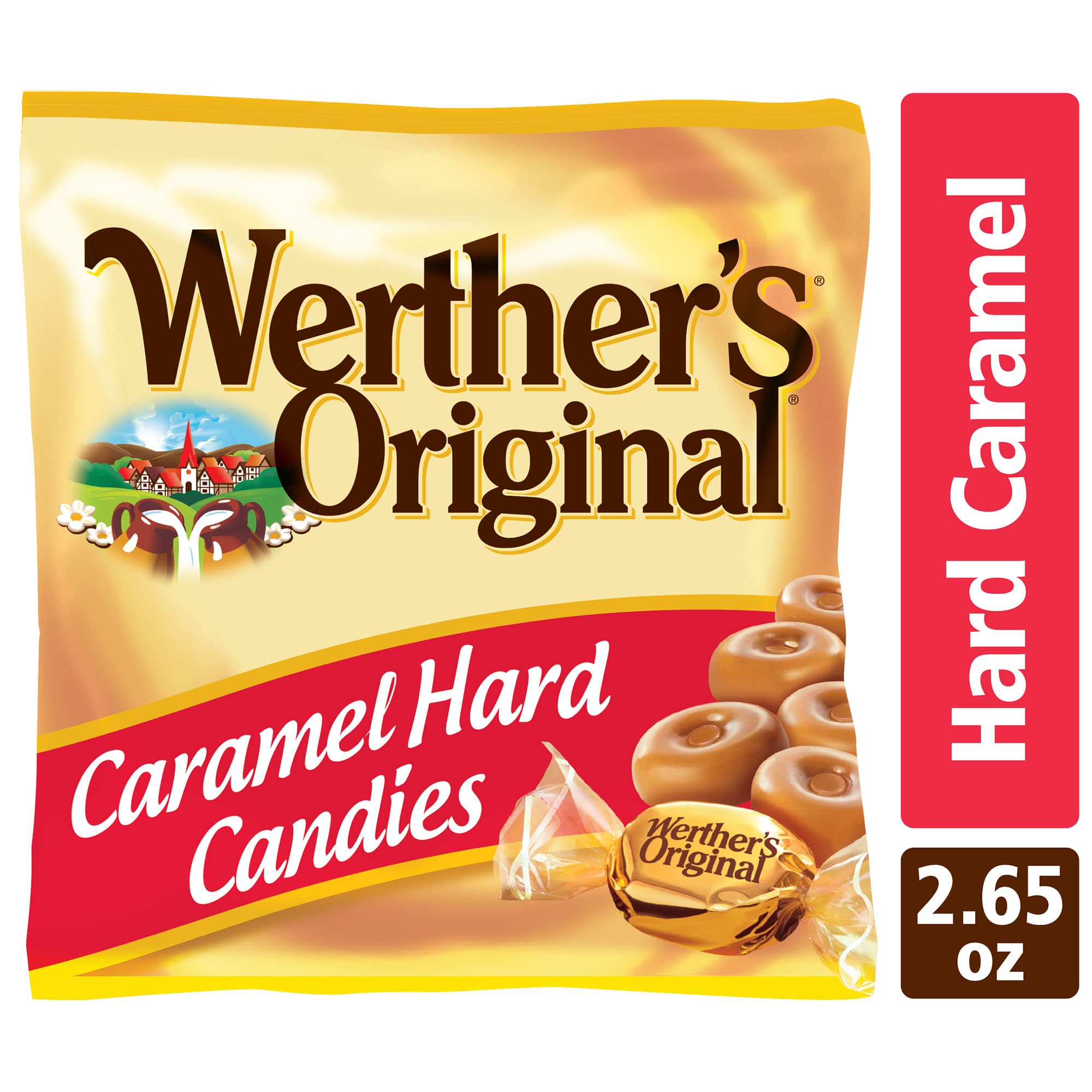 Werther's Original Hard Caramel Candy, 2.65 Oz Bags (Pack of 12)