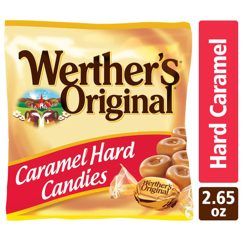 Werther's Original Hard Caramel Candy, 2.65 Oz Bags (Pack of 12)