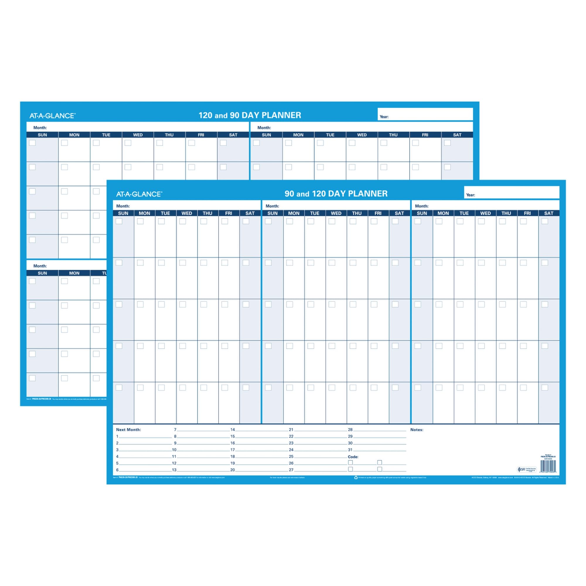 AT-A-GLANCE Undated Erasable Wall Calendar, 36" x 24", XLarge, 90-Day and 120-Day, Reversible, Horizontal (PM239B28)