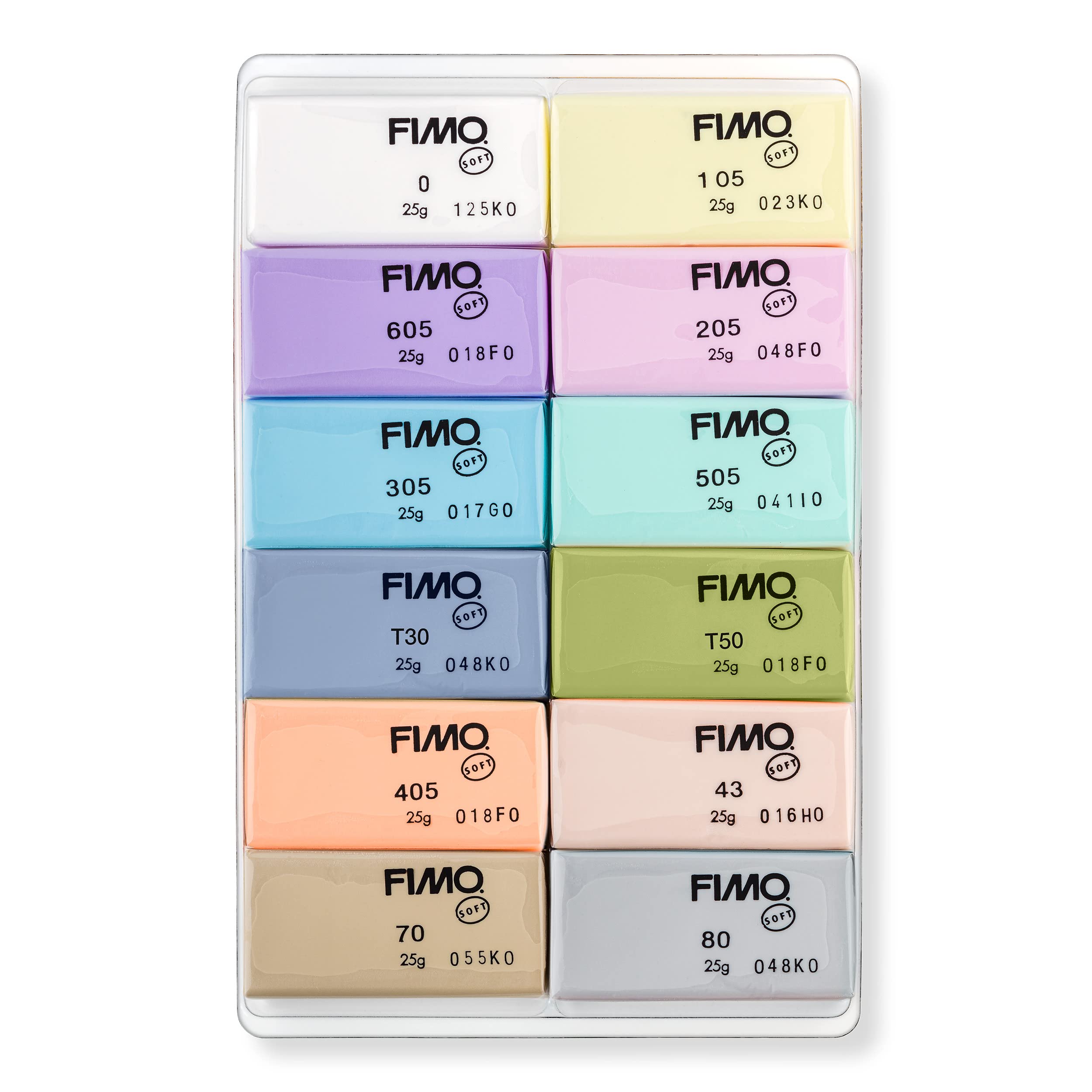 STAEDTLER 8023 C12-3 FIMO Soft Oven Hardening Modelling Clay 12 x 25 g Blocks - Pastel Colours
