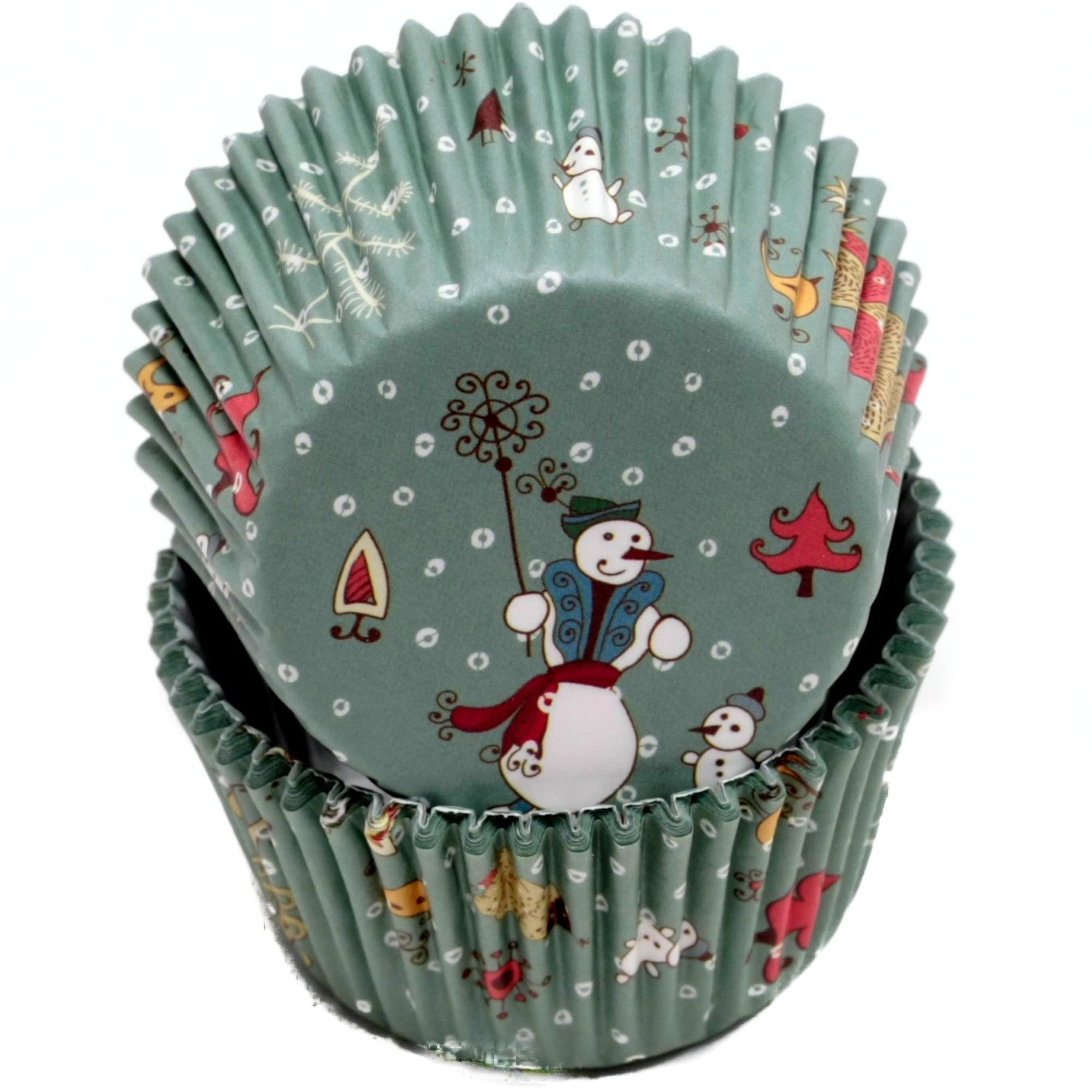 Chef Craft Paper Patterned Cupcake Liners, 50 count, Green/Red/White