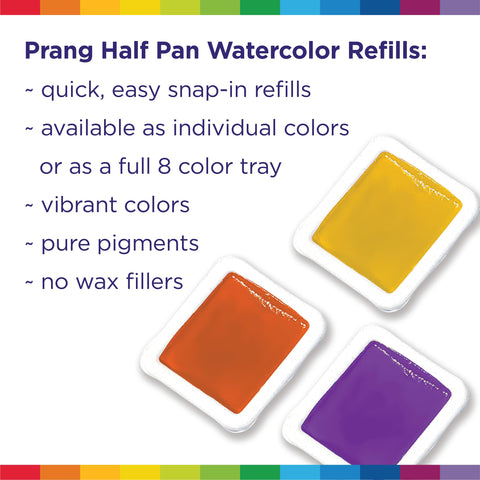Prang Semi-Moist Watercolor Refill Half Pans Blue-Green