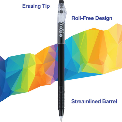 Pilot FriXion ColorSticks Erasable Gel Ink Pens, Fine Point 0.7 mm, Black, Pack of 12, Erasable Pens - Ideal for School, Journaling, & Office Writing