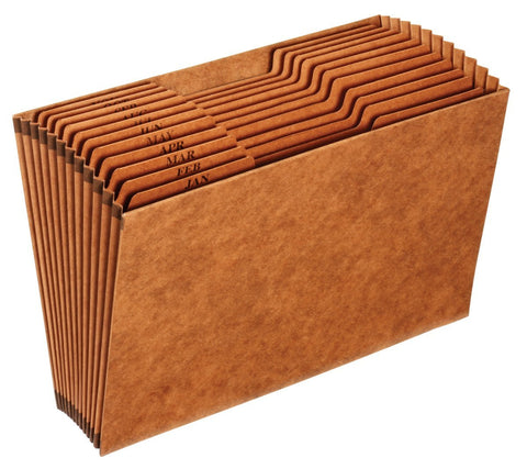 Globe Weis Globe-Weis/Pendaflex Heavy Duty 12-Pocket Expanding File, Monthly Index, Legal Size, Brown, (R219MHD)