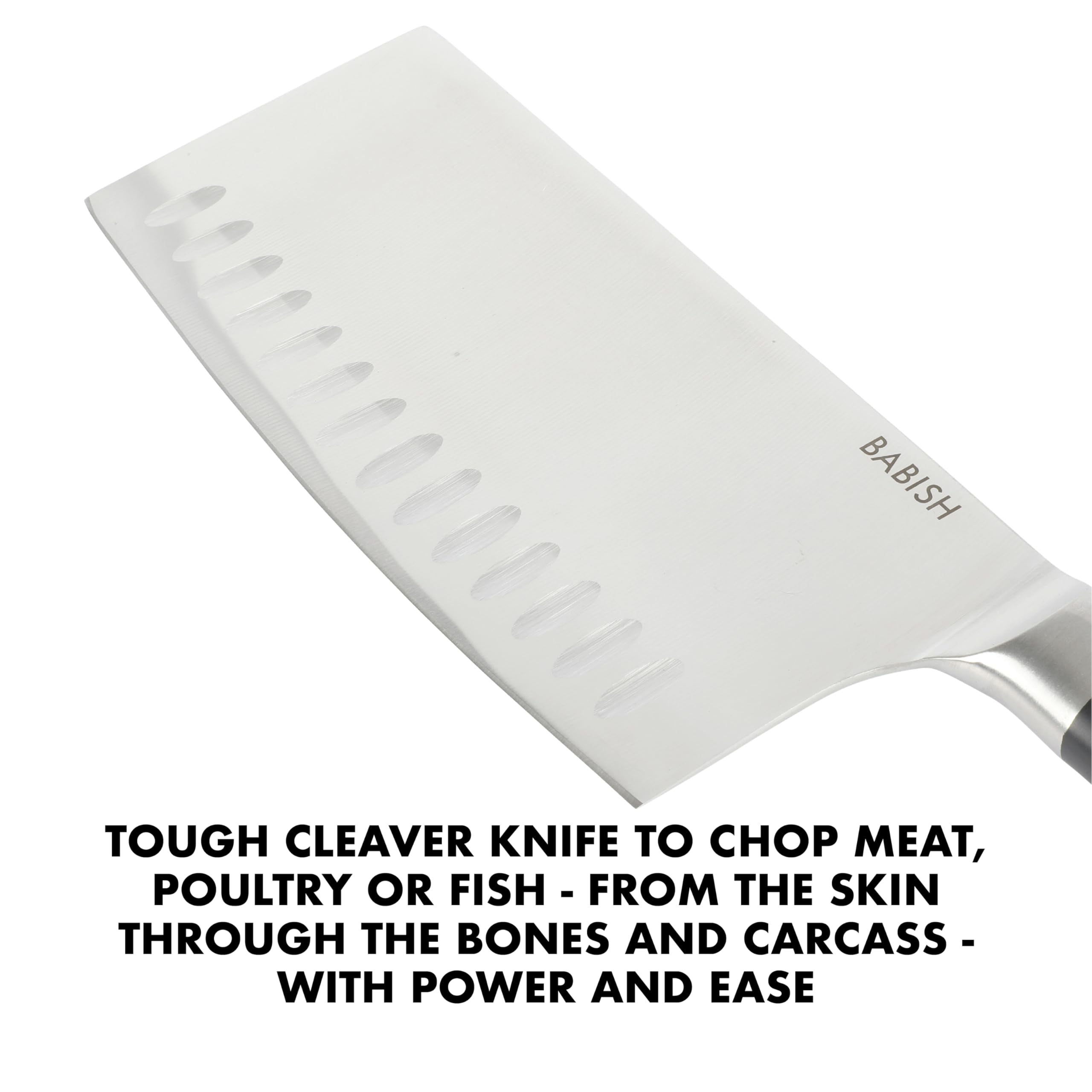 Babish 6.5-Inch Forged Cleaver Knife – High-Carbon 1.4116 German Steel Full Tang Kitchen Knife for Heavy-Duty Chopping and Slicing