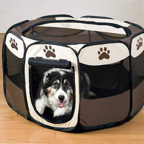 Etna Portable Foldable Pet Playpen For Dogs, Paw Print - Indoor and Outdoor Use, Medium/Large Sized Pets - Pop-Up, Traveling, Kennel Design, Ideal for Keeping Pets Safe and Secure - 36 x 23 Inches