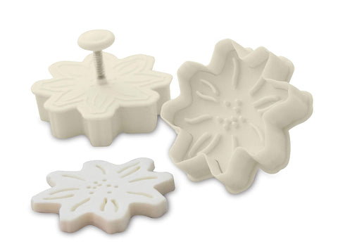 Ateco Fondant and Dough Plunger Cutter and Embosser, 2-Inch, Flower
