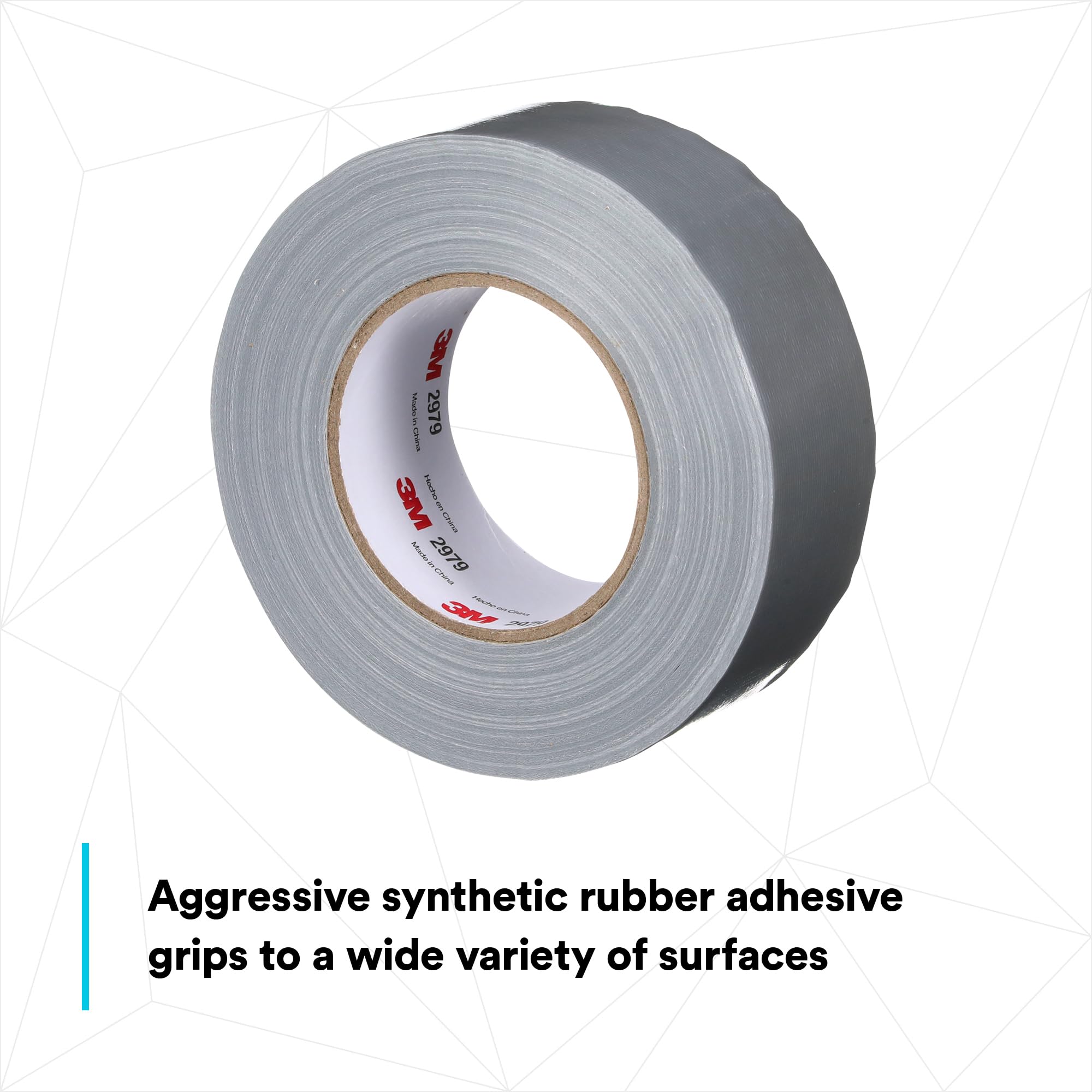 3M 2979 Multi-Use Duct Tape, Silver, 1.88 in x 60 yd x 7 mil, 1 Pack, Temporary Repair, Patching, Tabbing, Capping Pipe, Marking, Labeling