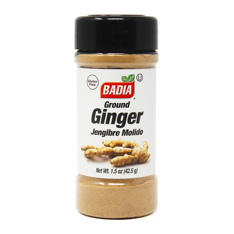 Badia Ground Ginger Powder, 1.5 oz – Premium Ground Ginger Root for Cooking, Baking, Tea & Spice Blends – Warm, Aromatic Flavor