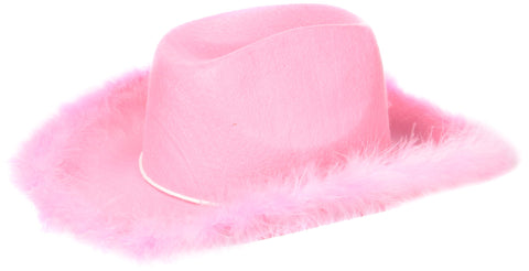 U. S. Toy Adult-Sized Boa Cowgirl Hat, Pink, Costume Accessory for Western Themed Parties, Halloween Costume & More, 1-Pack, 3 Years & Up