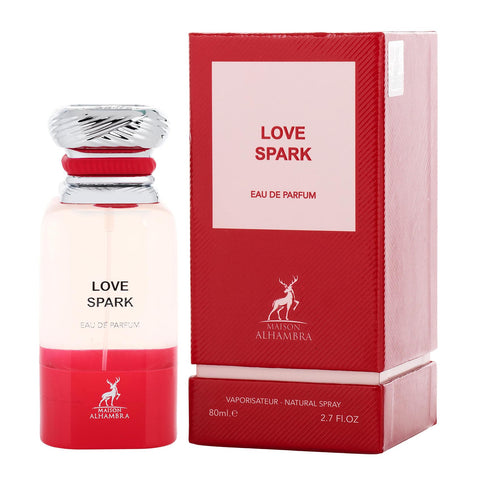 Maison Alhambra Love Spark – Fruity, Spicy, Floral, Musky – Eau de Parfum Spray Long-Lasting Fragrance for Unisex, 2.7 Ounce / 80 ml
