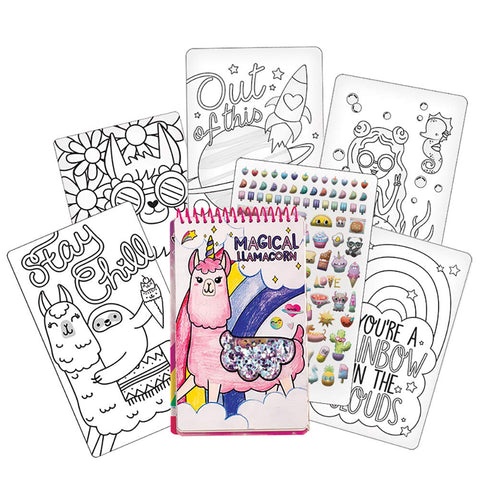 Fashion Angels Llama Shaker Compact Sketch Portfolio/Llama Sketch Book/Llama Coloring Book
