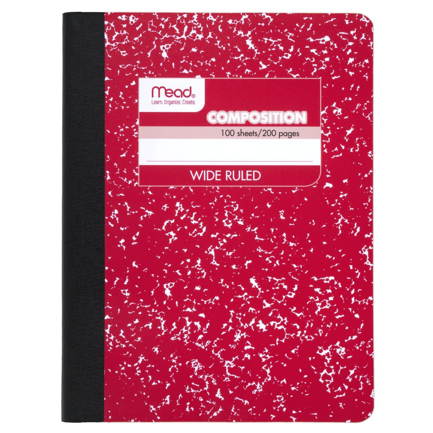 Mead Composition Notebook, Comp Book, Wide Ruled Paper, 100 Sheets, 9-3/4" x 7-1/2", Fashion, Square Deal, Assorted Colors, Color Selected May Vary, 1 Count (09918)