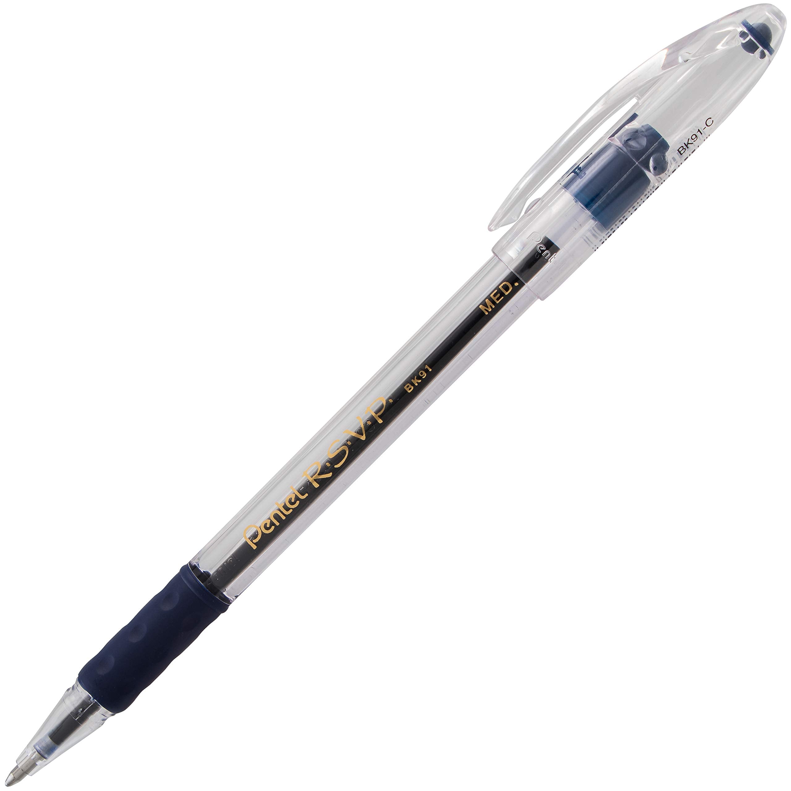 Pentel R.S.V.P. Ballpoint Pen, Medium Line, Assorted Ink (BK91BP6M) (Pack of 1, 6 Count Total)