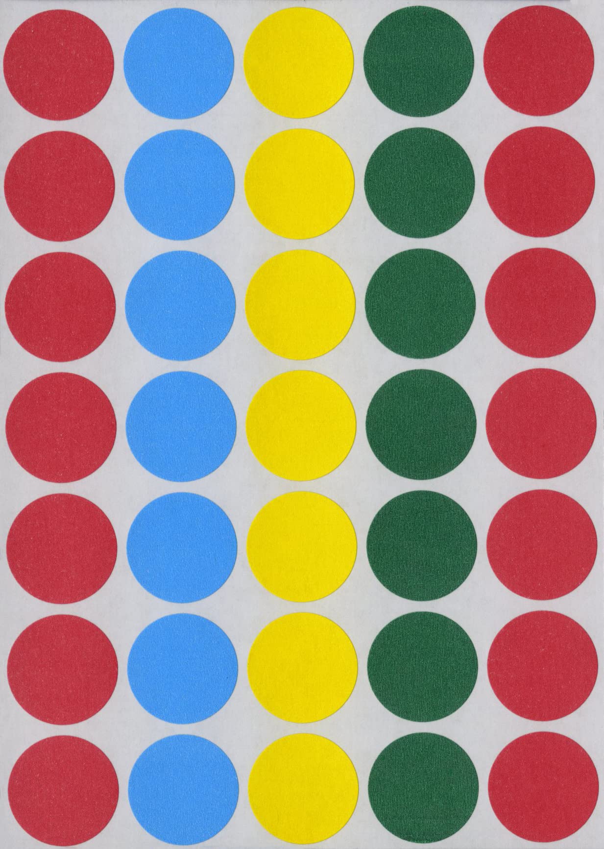 MACO Assorted Primary Round Color Coding Labels, 3/4 Inches in Diameter, 1000 Per Box (MR1212-A1)