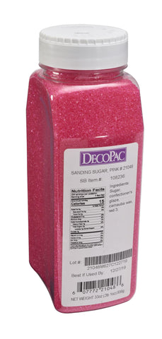 DecoPac Sanding Sugar | Pink Edible Sugar Sprinkles | 33oz | Edible Sanding Sugar in Handheld Container | Made In USA | Sugar Sprinkle Mix For Cakes, Cupcakes, Cookies, Extra Large Pack | 33 Ounce - Pink