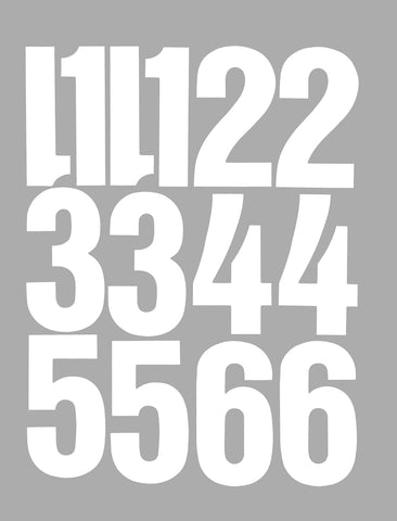 Chartpak Self-Adhesive Vinyl Numbers, 4 Inches High, White, 23 per Pack (01196)