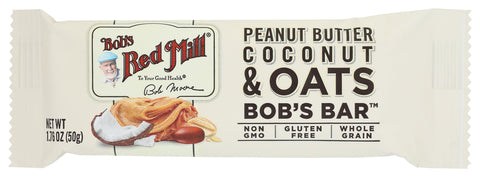 Bob's Red Mill Peanut Butter Coconut & Oats Snack Bar – 1.76 Ounce (Pack of 1) - Gluten Free, Non-GMO, Whole Grain