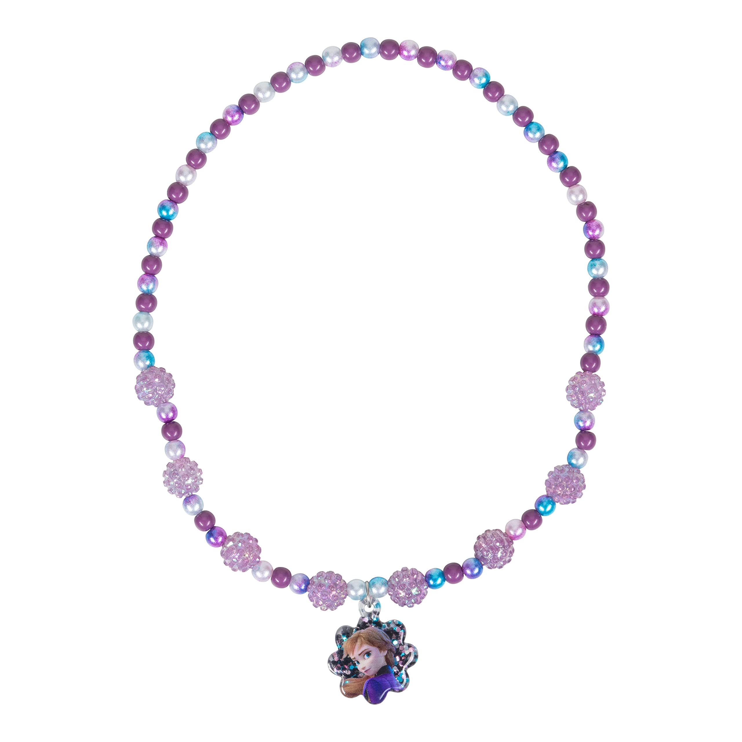 LUV HER Disney Frozen Girls Jewelry Set - Dress Up 3 Piece Toy Jewelry Box Set with Bead Necklace, Bracelet, and Ring - Frozen Play Accessories - Ages 3+