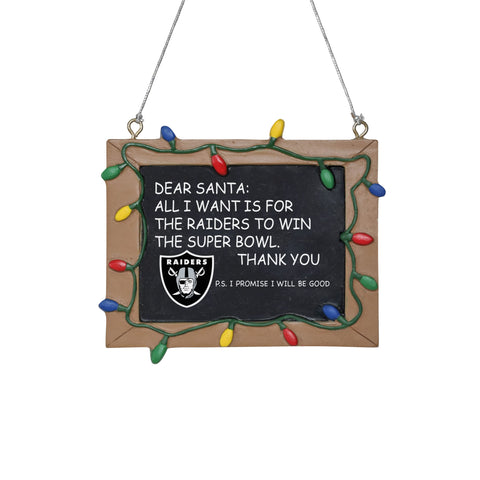 FOCO Oakland Raiders Resin Chalkboard Sign Ornament