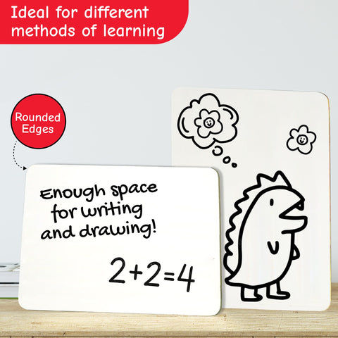 Charles Leonard Dry Erase Board Classroom Pack - Mini Lapboard School Supplies for Teachers, Students - Includes 30 each Erasable White Boards, 2 Inch Felt Erasers and Black Dry Erase Markers (35090)