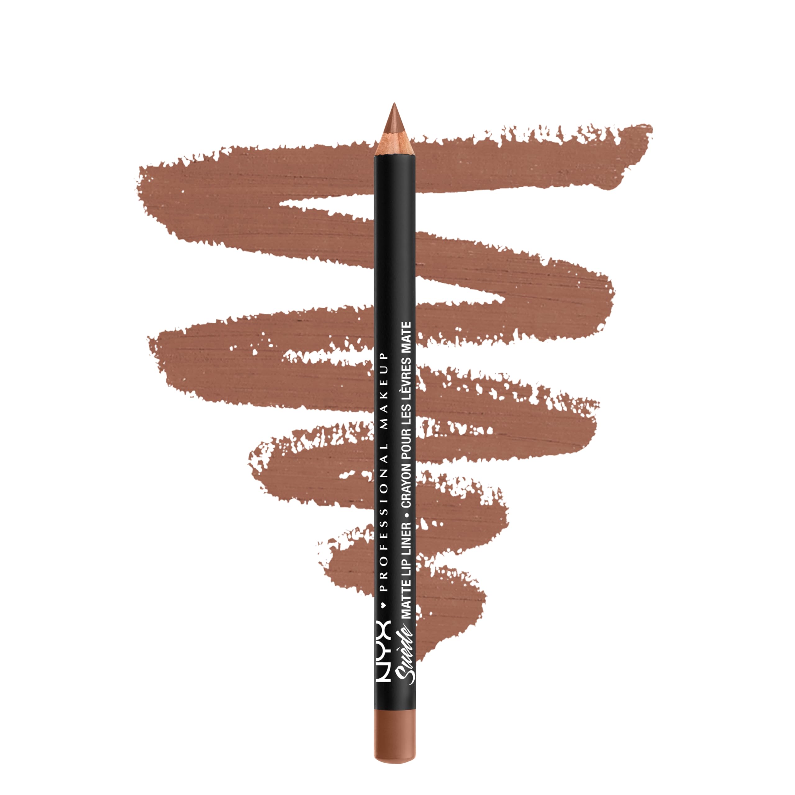 NYX PROFESSIONAL MAKEUP Suede Matte Lip Liner, Velvety-Smooth, Long-Lasting Formula For A Defined Lip Makeup Look - Soft-Spoken (Nude)