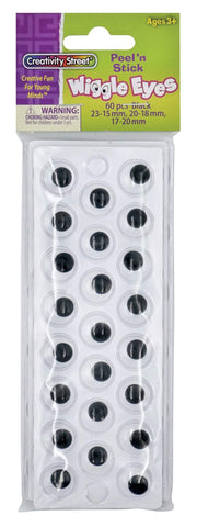 Creativity Street AC3437-02 Peel and Stick Wiggle Eyes, Black, 60 Piece (Pack of 1)