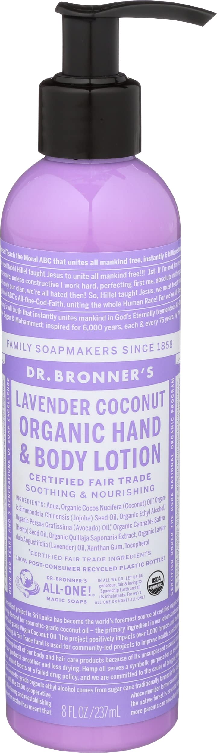 Dr Bronner's, Lotion Body Lavendar Coconut Organic, 8 Fl Oz