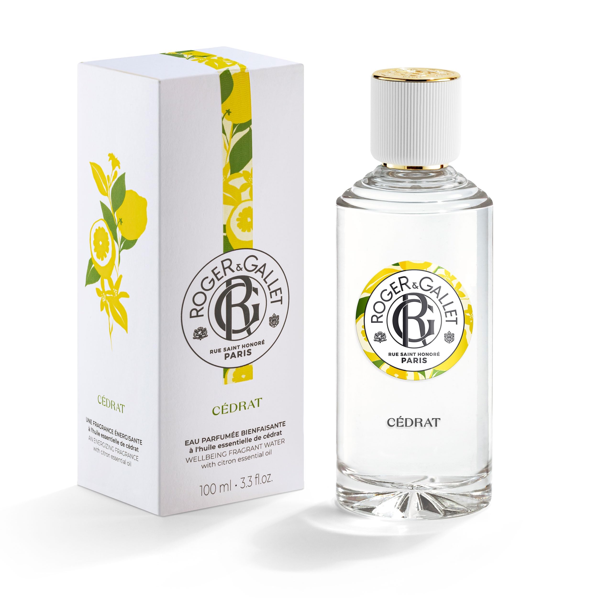 ROGER & GALLET Wellbeing Fragrant Water Spray – Light Eau Fraîche Body Mist with Natural Origin Ingredients, Refreshing Everyday Fragrance for Women (Cédrat - Citron | 3.3 Oz.)