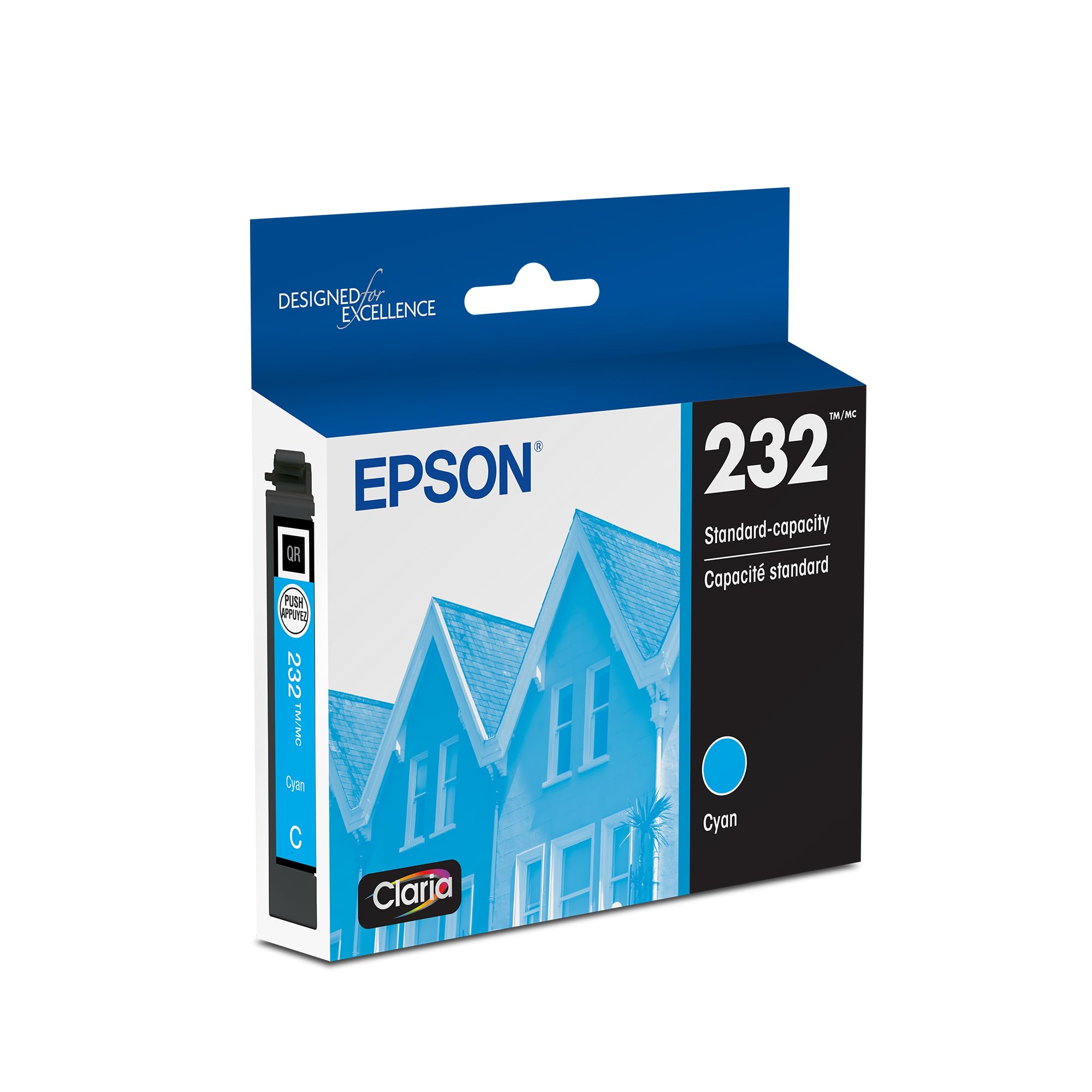 Epson 232 Claria Ink Standard Capacity Cyan Cartridge (T232220-S) Works with Workforce WF-2930, WF-2950, Expression XP-4200, XP-4205