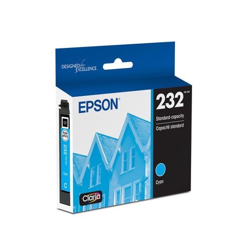 Epson 232 Claria Ink Standard Capacity Cyan Cartridge (T232220-S) Works with Workforce WF-2930, WF-2950, Expression XP-4200, XP-4205