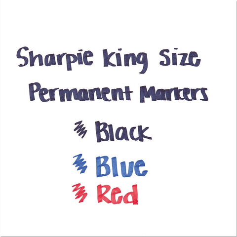 Sharpie 15674PP King Size Markers Chisel Tip Blue/Red/Black 4/Set