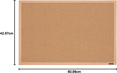 Quartet 35-380342Q Corkboard, Framed Bulletin Board, 17" x 23" Cork Board, Oak Finish Frame, Brown