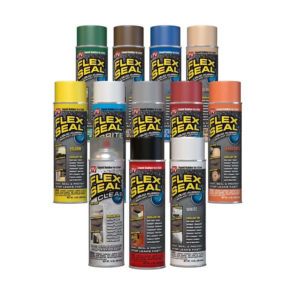 Flex Seal, 14 oz, Blue, Stop Leaks Instantly, Waterproof Rubber Spray On Sealant Coating, Perfect for Gutters, Wood, RV, Campers, Roof Repair, Skylights, Windows, and More
