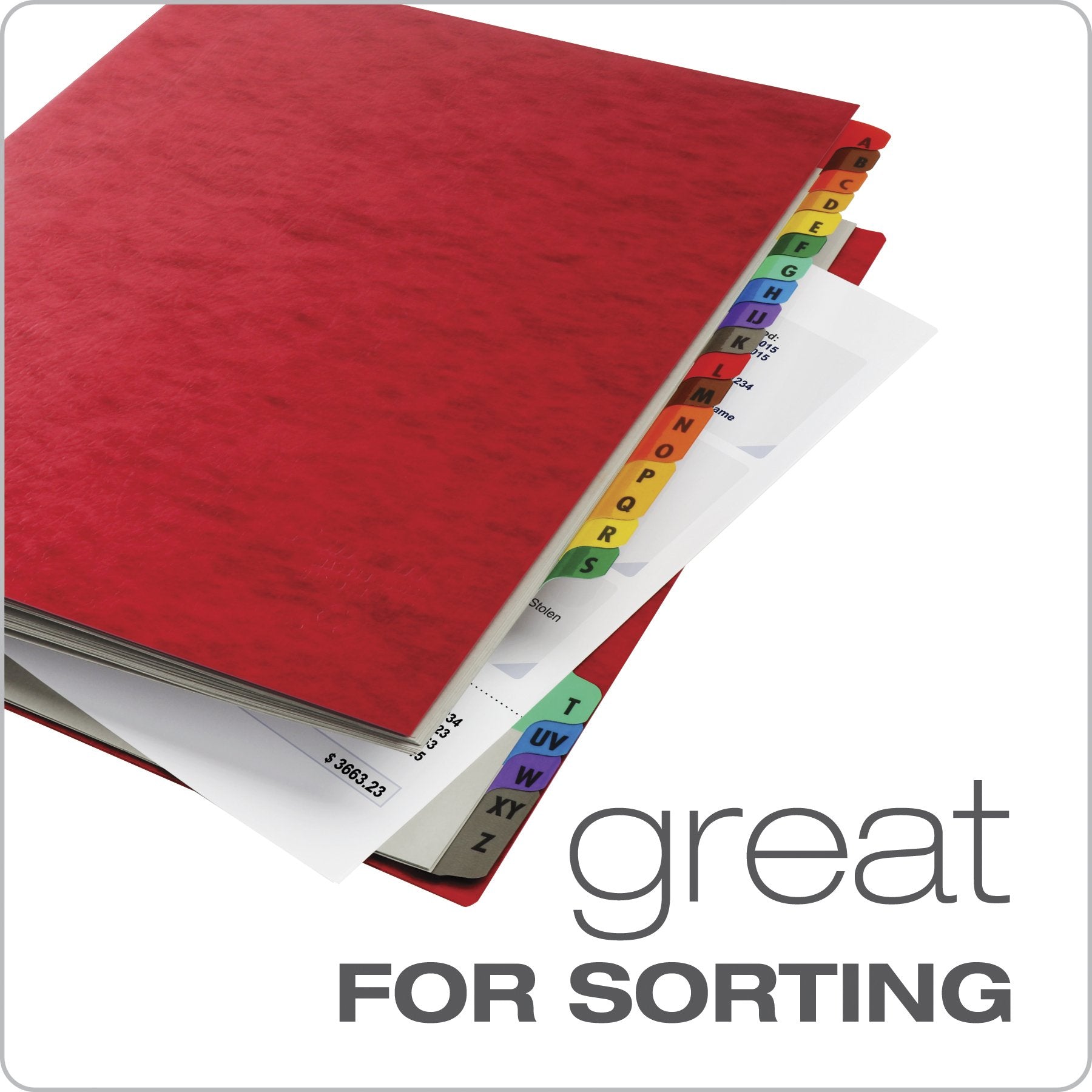 Pendaflex Expanding Desk File, Alphabetic (A–Z), Letter Size, Red, Each (11017)
