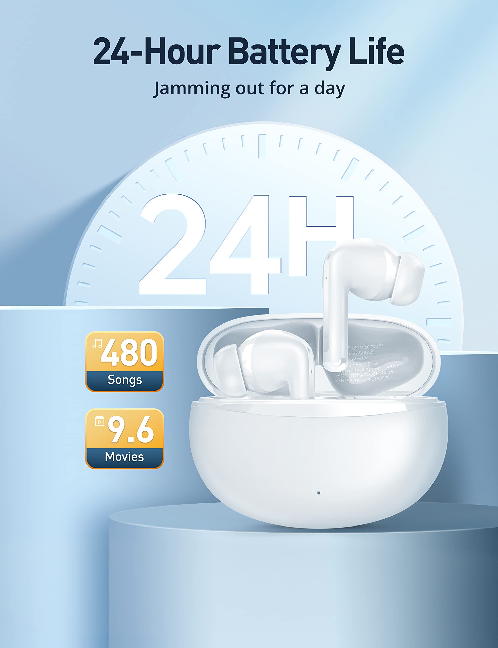 Gsoemon Active Noise Cancelling Wireless Earbuds, Bluetooth 5.3 Headphones, Enhanced Bass, 35dB Noise Cancelling Earphones, Waterproof, Pass-Through Mode, 4 Mic ENC, 3 EQ Quick Charging
