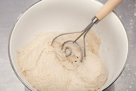Mrs. Anderson's Baking Dough Whisk 18/8 Stainless Steel Blade, 15-Inches, wood