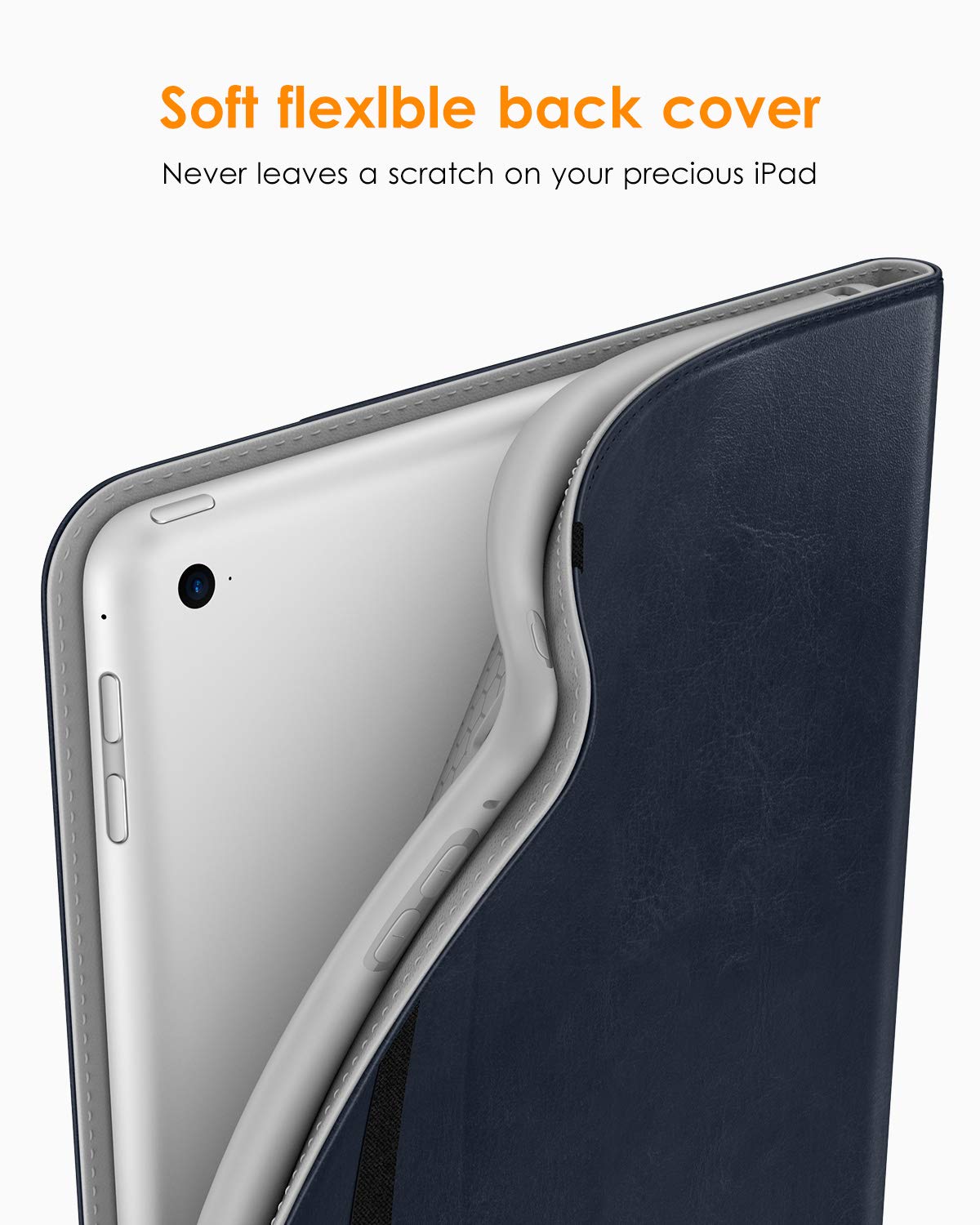 DTTO for iPad Mini 4 Case, Premium Leather Folio Stand Cover Case with Multi-Angle Viewing and Auto Wake-Sleep Function, Front Pocket for iPad Mini 4 - Blue