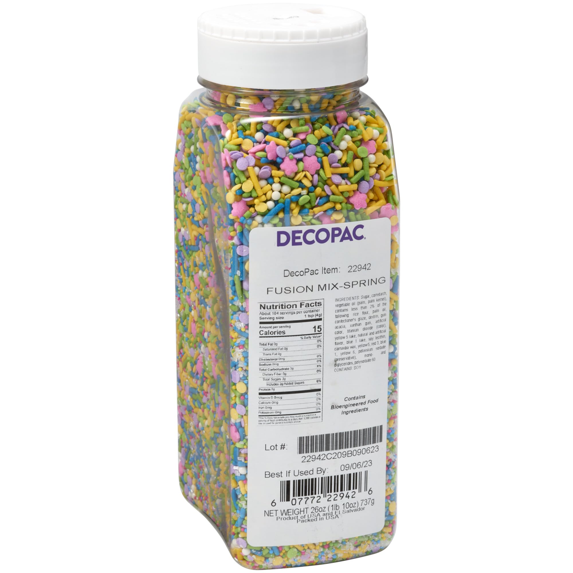 DecoPac Spring Fusion Mix Sprinkles, 26oz, Shaped Candy Sprinkles in Handheld Container, Edible Decorations For Celebration Cakes, Cupcakes, Cookies and Donuts