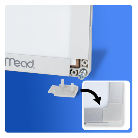 Mead Dry Erase Board 72" x 48" Non-Magnetic Whiteboard For Wall, 6' x 4', White/Silver (85358N)