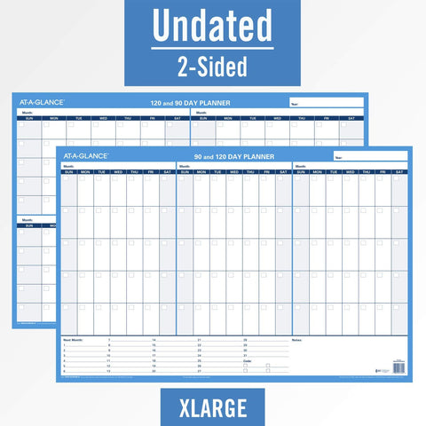 AT-A-GLANCE Undated Erasable Wall Calendar, 36" x 24", XLarge, 90-Day and 120-Day, Reversible, Horizontal (PM239B28)