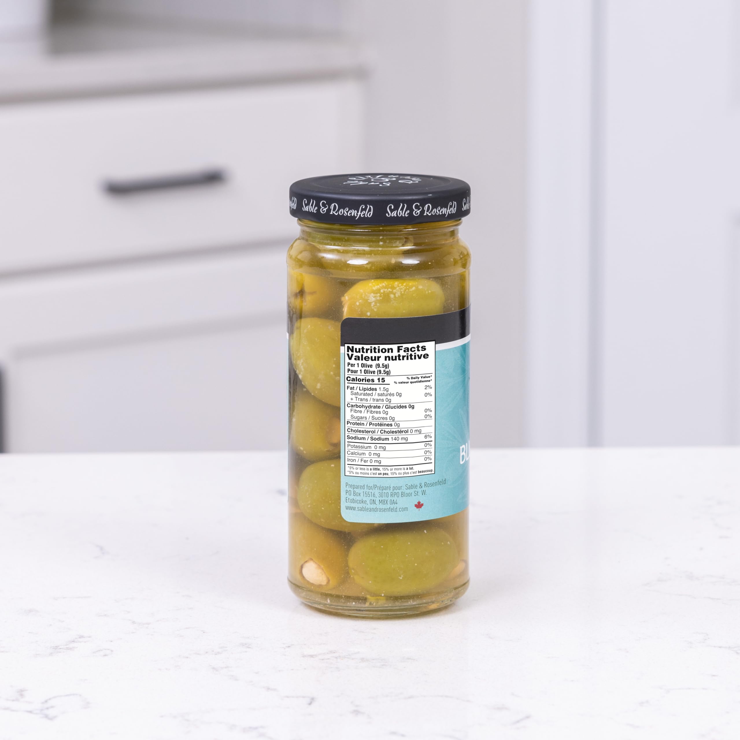 Sable & Rosenfeld Martini Tipsy Blue Cheese Olives 5 oz Jar (Pack of 1), Large Stuffed Green Olives, Cocktail Garnish, Perfect for Salads
