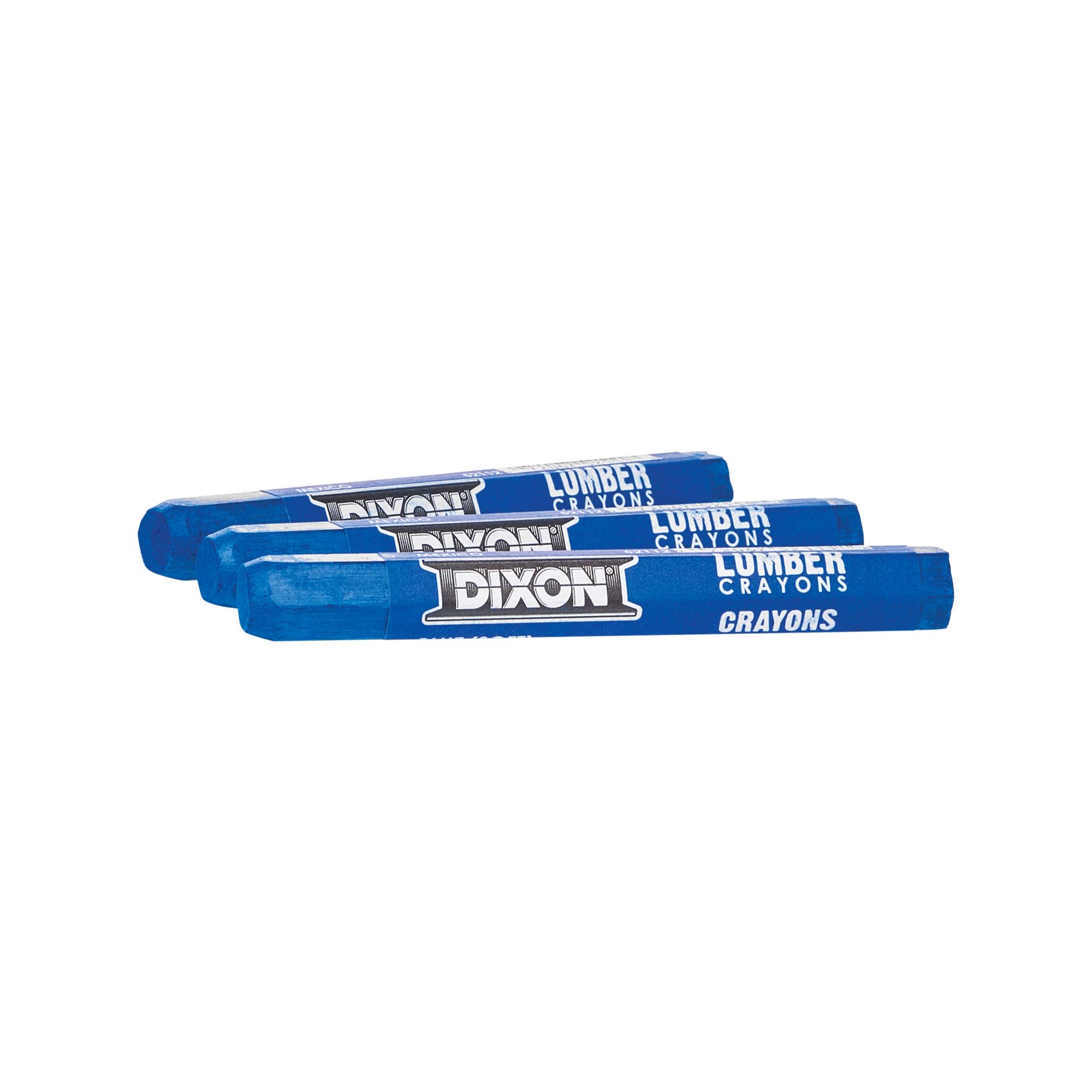 Dixon Industrial Lumber Marking Crayons, 4.5" x 1/2" Hex, Soft-Blue, 12-Pack (52112)