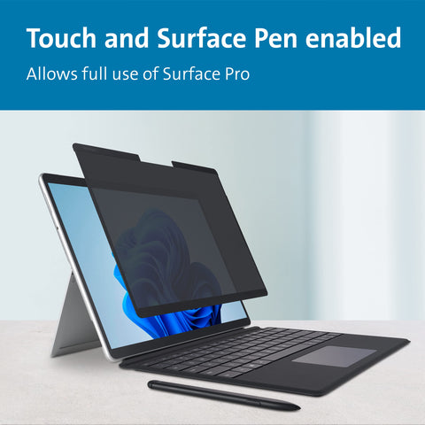 Kensington Surface Pro 11, 10, X, 9 & 8 Magnetic Privacy Screen, Removable Privacy Filter for 13 inch Surface Pro, Touch Screen and Surface Pen enabled for Microsoft Laptops (K51700WW)