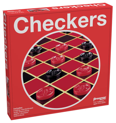 Pressman Checkers -- Classic Game With Folding Board and Interlocking Checkers ,5"