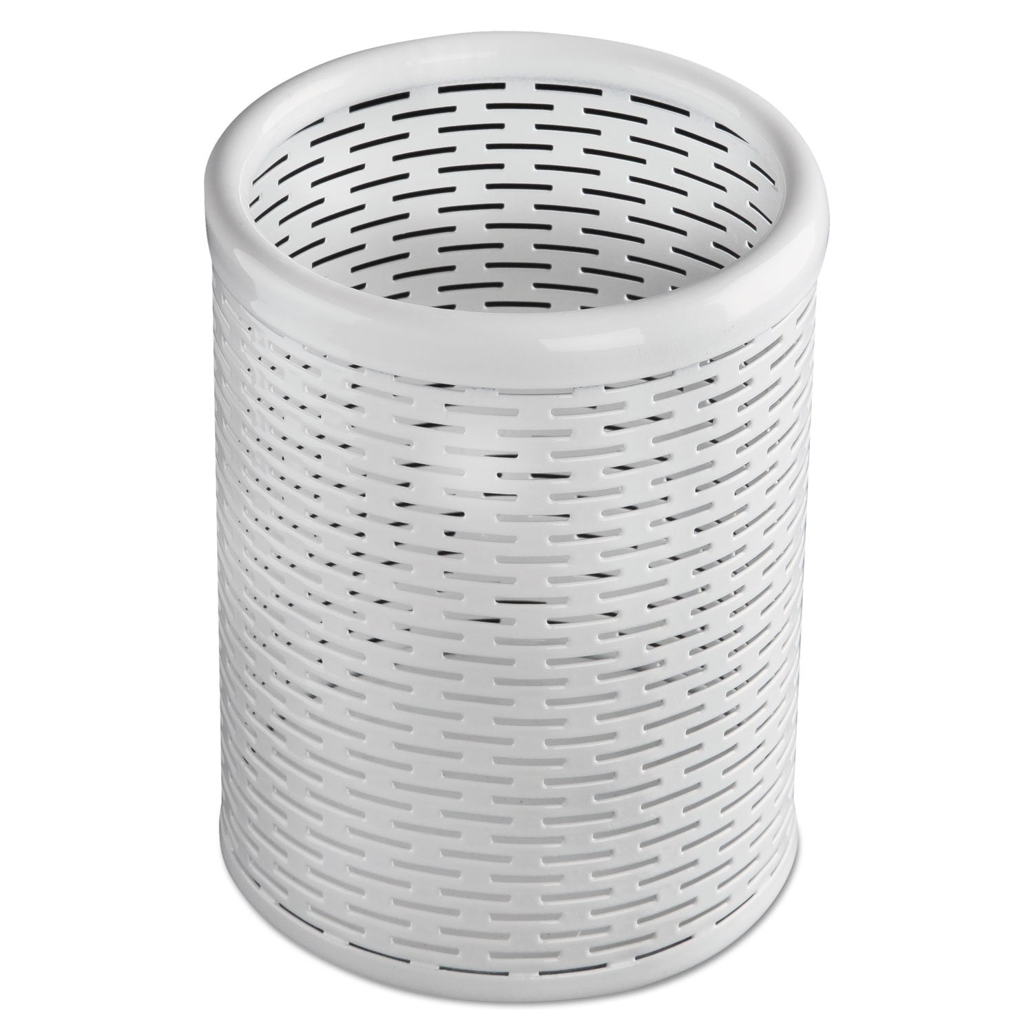 Artistic Urban Collection Punched Metal Pencil Cup, White (ART20005WH)