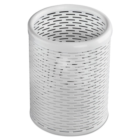Artistic Urban Collection Punched Metal Pencil Cup, White (ART20005WH)